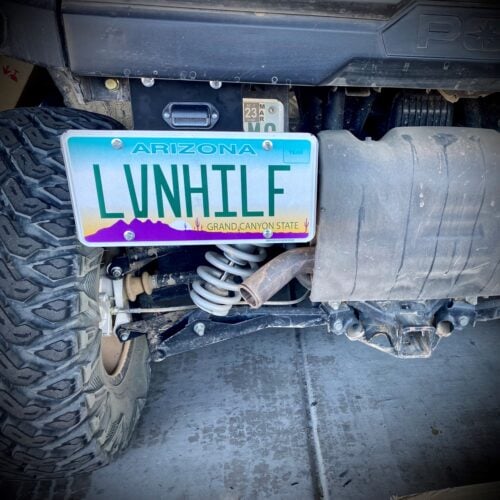 Full Size License Plate Bracket With LED Light and Wiring Harness