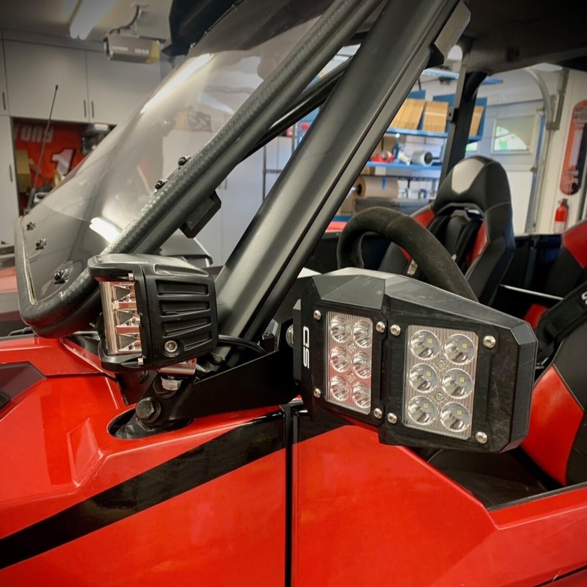 Polaris General A-Pillar Combination Mirror / Cube Light Mounting Brackets - Image 6